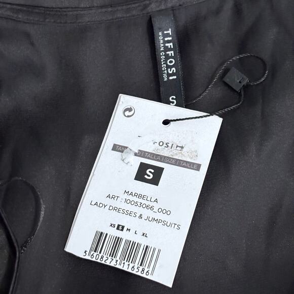 Satin‎ Mini Dress Small Wrap Waist Tie Asymmetric Moto Silky Coquette Whimsygoth - Picture 10 of 13